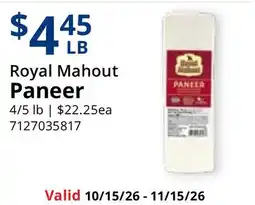 Restaurant Depot Royal Mahout Paneer offer