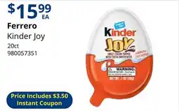 Restaurant Depot Ferrero Kinder Joy offer