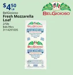 Restaurant Depot BelGioioso Fresh Mozzarella Loaf offer