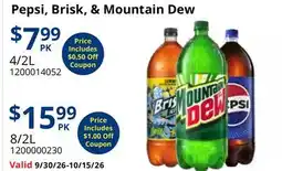 Restaurant Depot Pepsi, Brisk, & Mountain Dew offer