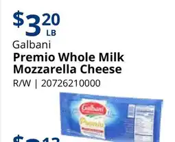 Restaurant Depot Galbani Premio Whole Milk Mozzarella Cheese offer