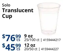 Restaurant Depot Solo Translucent Cup offer