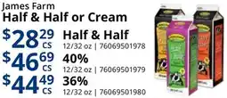 Restaurant Depot James Farm Half & Half or Cream offer