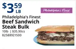 Restaurant Depot Philadelphia's Finest Beef Sandwich Steak Bulk offer