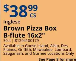 Restaurant Depot Brown Pizza Box offer