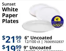 Restaurant Depot Sunset White Paper Plates offer