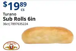Restaurant Depot Turano Sub Rolls 6in offer