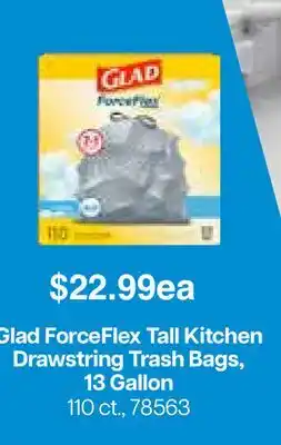 Restaurant Depot Glad ForceFlex Tall Kitchen Drawstring Trash Bags, 13 Gallon offer