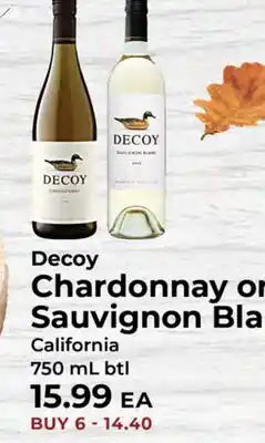 Sunset Foods Decoy Chardonnay or Sauvignon Blanc offer