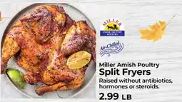 Sunset Foods Miller Amish Poultry Split Fryers offer