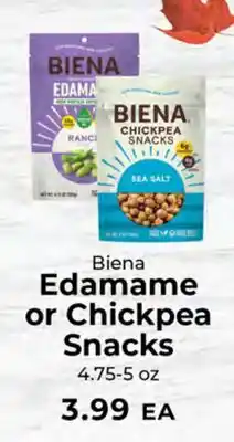 Sunset Foods Biena Edamame or Chickpea Snacks offer