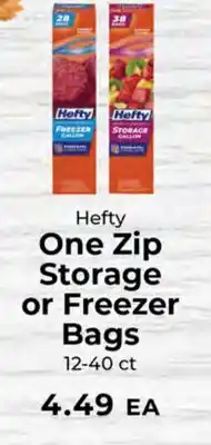 Sunset Foods Hefty One Zip Storage or Freezer Bags offer
