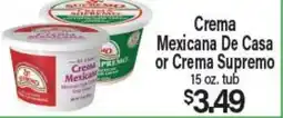 Angelo Caputo's Fresh Market Crema Mexicana De Casa or Crema Supremo offer