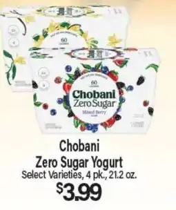 Angelo Caputo's Fresh Market Chobani Zero Sugar Yogurt offer