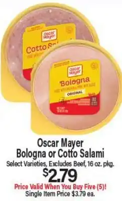 Angelo Caputo's Fresh Market Oscar Mayer Bologna or Cotto Salami offer