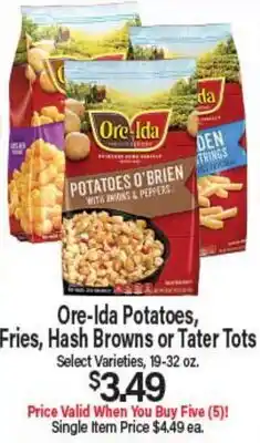 Angelo Caputo's Fresh Market Ore-Ida Potatoes, Fries, Hash Browns or Tater Tots offer