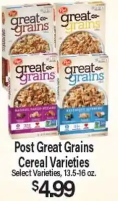 Angelo Caputo's Fresh Market Post Great Grains Cereal Varieties offer