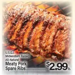 Angelo Caputo's Fresh Market U.S.G.I. Midwestern Raised All-Natural Meaty Pork Spare Ribs offer