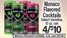 Angelo Caputo's Fresh Market Monaco Flavored Cocktails offer