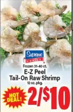 Angelo Caputo's Fresh Market Frozen 31-40 ct. E-Z Peel Tail-On Raw Shrimp offer