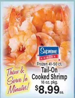 Angelo Caputo's Fresh Market Frozen 41-50 ct. Tail-On Cooked Shrimp offer