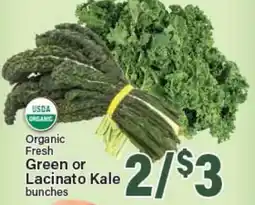 Angelo Caputo's Fresh Market Organic Fresh Green or Lacinato Kale bunches offer