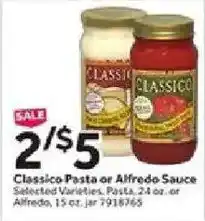 Stop&Shop Classico pasta or alfredo sauce offer