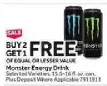 Stop&Shop Monster Energy Drink offer