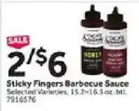 Stop&Shop Sticky Fingers Barbecue Sauce offer