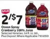 Stop&Shop Ocean Spray Cranberry 100% Juice offer