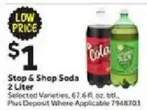 Stop&Shop Stop & Shop Soda offer