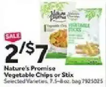 Stop&Shop Nature's Promise Vegetable Chips or Stix offer