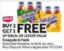Stop&Shop Snapple 6 Pack offer