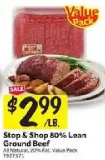Stop&Shop Stop & Shop 80% Lean Ground Beef offer