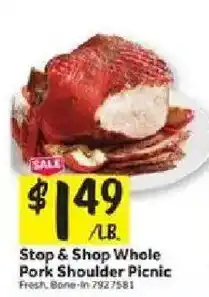 Stop&Shop Stop & Shop Whole Pork Shoulder Picnic offer