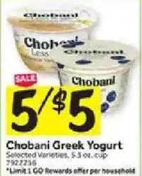 Stop&Shop Chobani Greek Yogurt offer