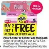 Stop&Shop Polar Seltzer or Seltzerade Multipack offer