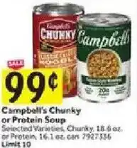 Stop&Shop Campbell's Chunky or Protein Soup offer