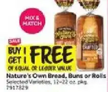 Stop&Shop Nature's Own Bread, Buns or Rolls offer