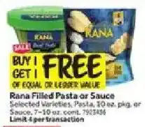 Stop&Shop Rana filled pasta or sauce offer