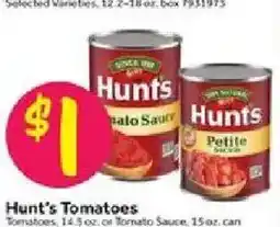 Stop&Shop Hunt's Tomatoes offer