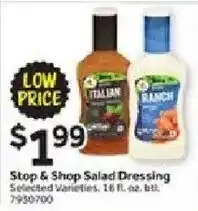 Stop&Shop Stop & Shop Salad Dressing offer