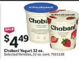 Stop&Shop Chobani Yogurt offer