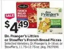 Stop&Shop Dr. Praeger's Littles or Stouffer's French Bread Pizzas offer