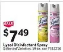 Stop&Shop Lysol Disinfectant Spray offer
