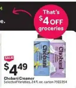 Stop&Shop Chobani Creamer offer