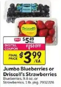 Stop&Shop Jumbo Blueberries or Driscoll's Strawberries offer