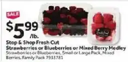 Stop&Shop Stop & Shop Fresh Cut Strawberries or Blueberries or Mixed Berry Medley offer