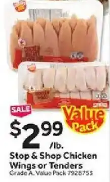 Stop&Shop Stop & Shop Chicken Wings or Tenders offer