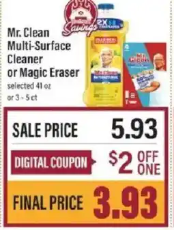 Lowes Foods Mr. clean and multi-surface cleaner or magic eraser offer